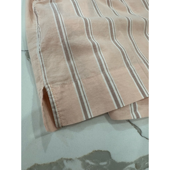 Eberjey Striped Organic Cotton Pajama Set L Shorts Button Up Tshirt Loungewear - Picture 6 of 8